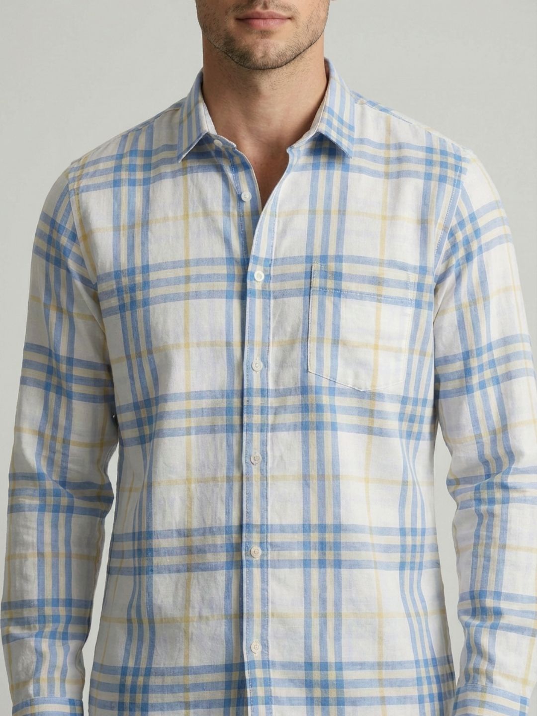 Mokajodi Men's Slim Fit Checks Regular Shirt
