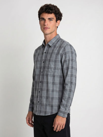 Mokajodi Men's Slim Fit Checks Regular Shirt