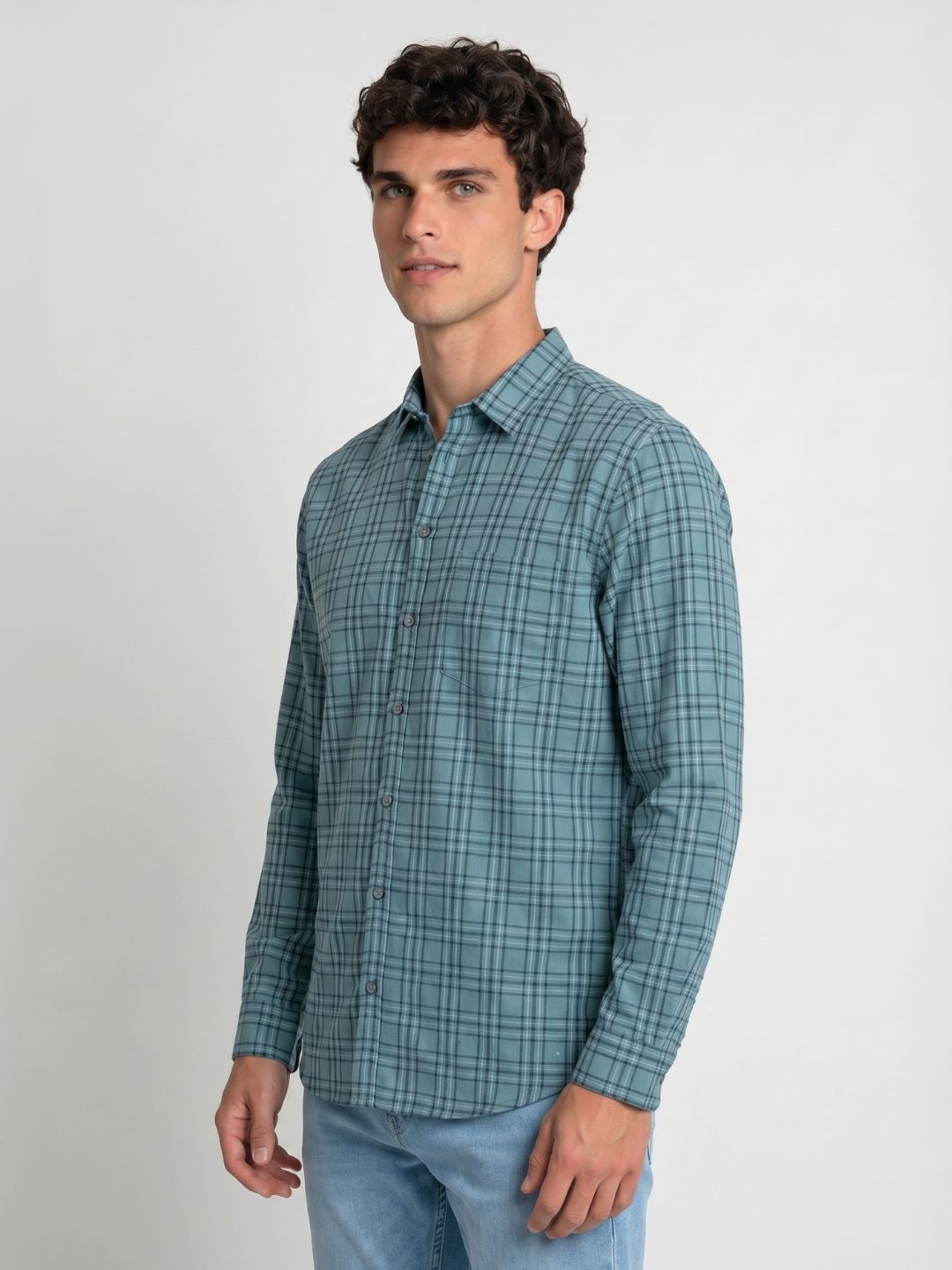Mokajodi Men's Slim Fit Checks Regular Shirt