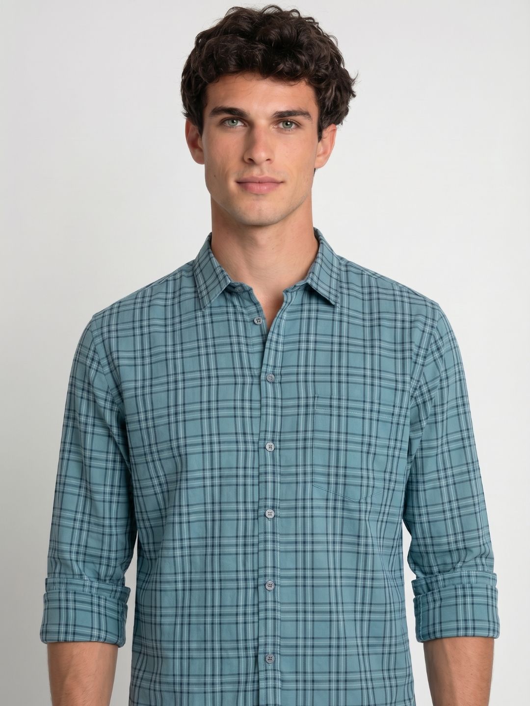 Mokajodi Men's Slim Fit Checks Regular Shirt