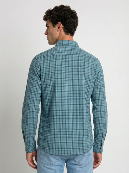 Mokajodi Men's Slim Fit Checks Regular Shirt