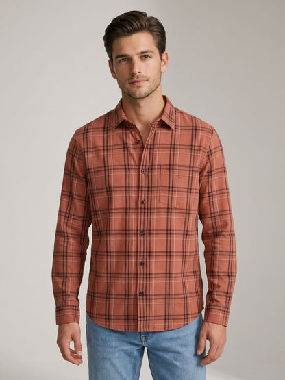 Mokajodi Men's Slim Fit Checks Regular Shirt