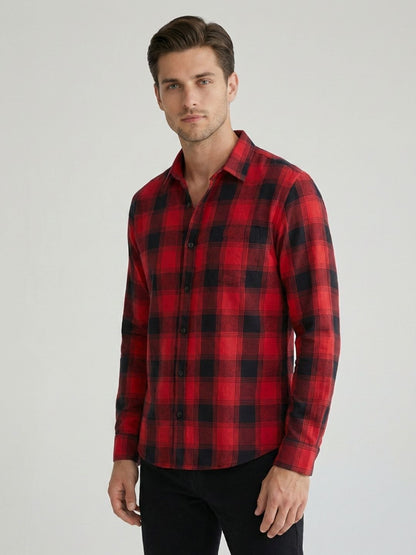 Mokajodi Men's Slim Fit Checks Regular Shirt