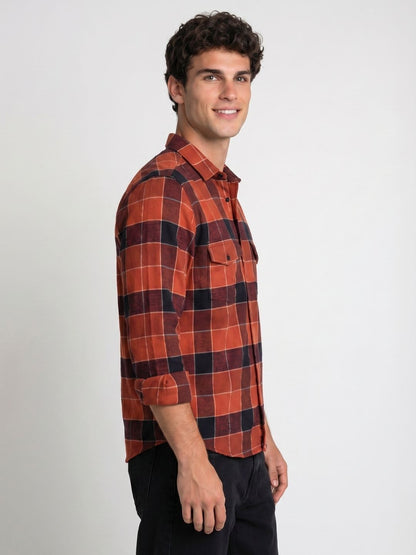 Mokajodi Men's Slim Fit Checks Regular Shirt