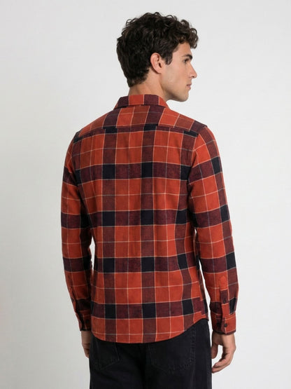 Mokajodi Men's Slim Fit Checks Regular Shirt