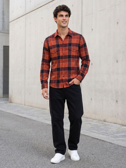 Mokajodi Men's Slim Fit Checks Regular Shirt