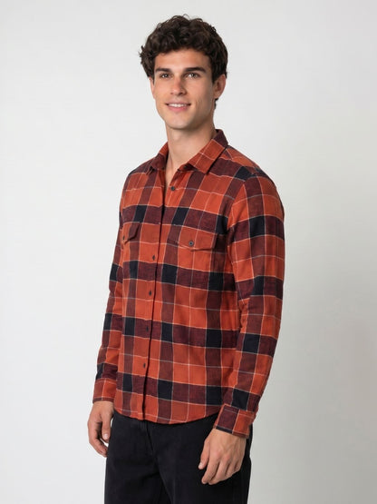 Mokajodi Men's Slim Fit Checks Regular Shirt