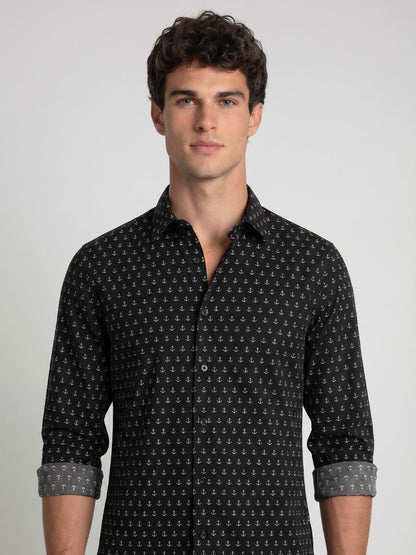 Mokajodi Men's Slim Fit Printed Regular Shirt