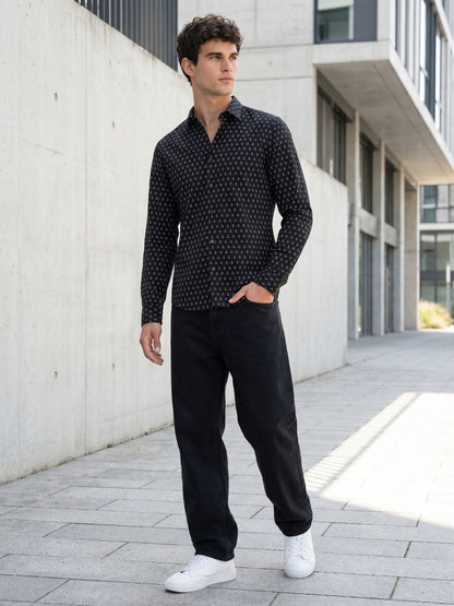 Mokajodi Men's Slim Fit Printed Regular Shirt