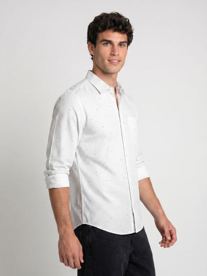 Mokajodi Men's Slim Fit Printed Regular Shirt