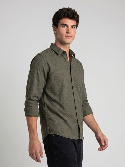 Mokajodi Men's Slim Fit Printed Regular Shirt