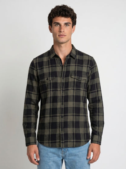 Mokajodi Men's Slim Fit Checks Regular Shirt