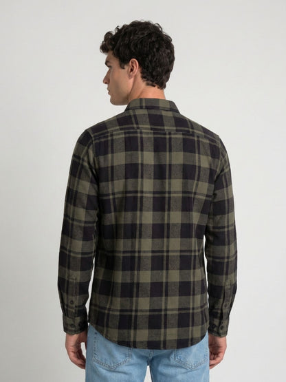 Mokajodi Men's Slim Fit Checks Regular Shirt