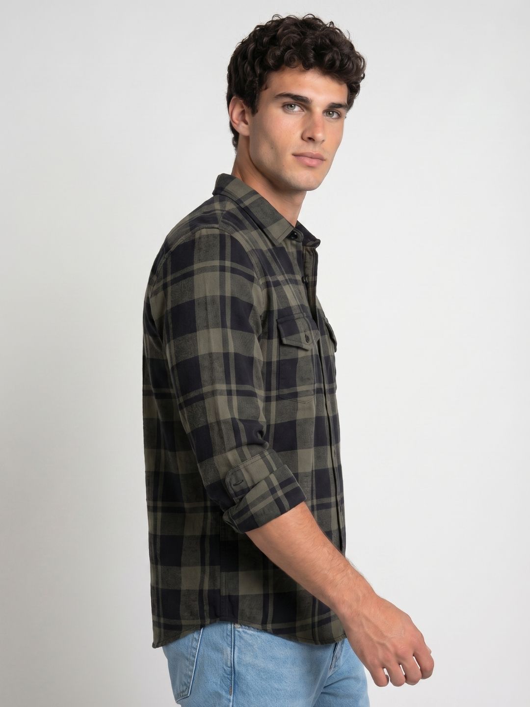 Mokajodi Men's Slim Fit Checks Regular Shirt
