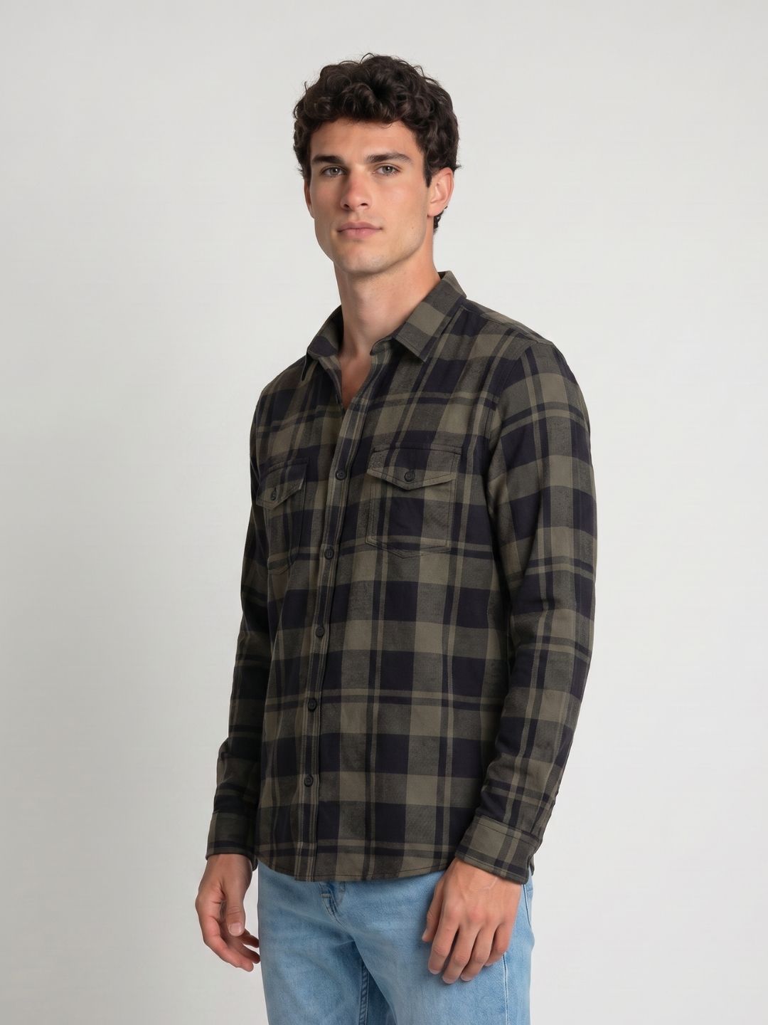 Mokajodi Men's Slim Fit Checks Regular Shirt