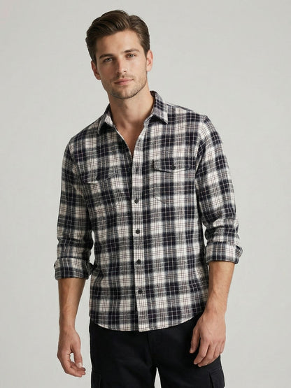 Mokajodi Men's Slim Fit Checks Regular Shirt