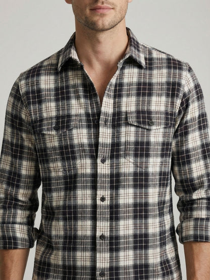 Mokajodi Men's Slim Fit Checks Regular Shirt