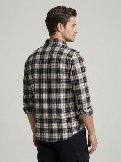 Mokajodi Men's Slim Fit Checks Regular Shirt