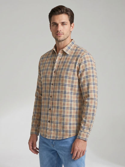 Mokajodi Men's Slim Fit Checks Regular Shirt