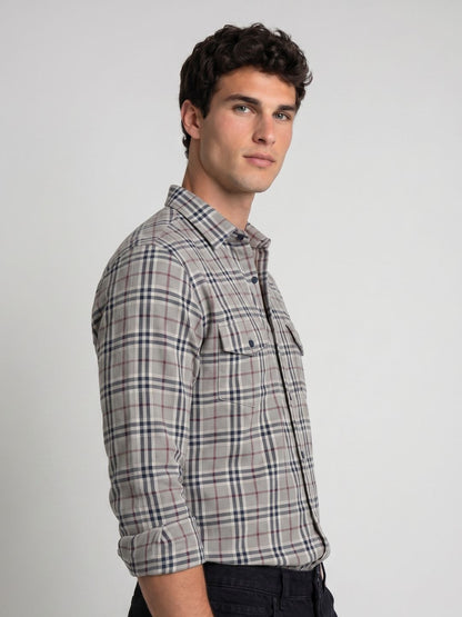 Mokajodi Men's Slim Fit Checks Regular Shirt