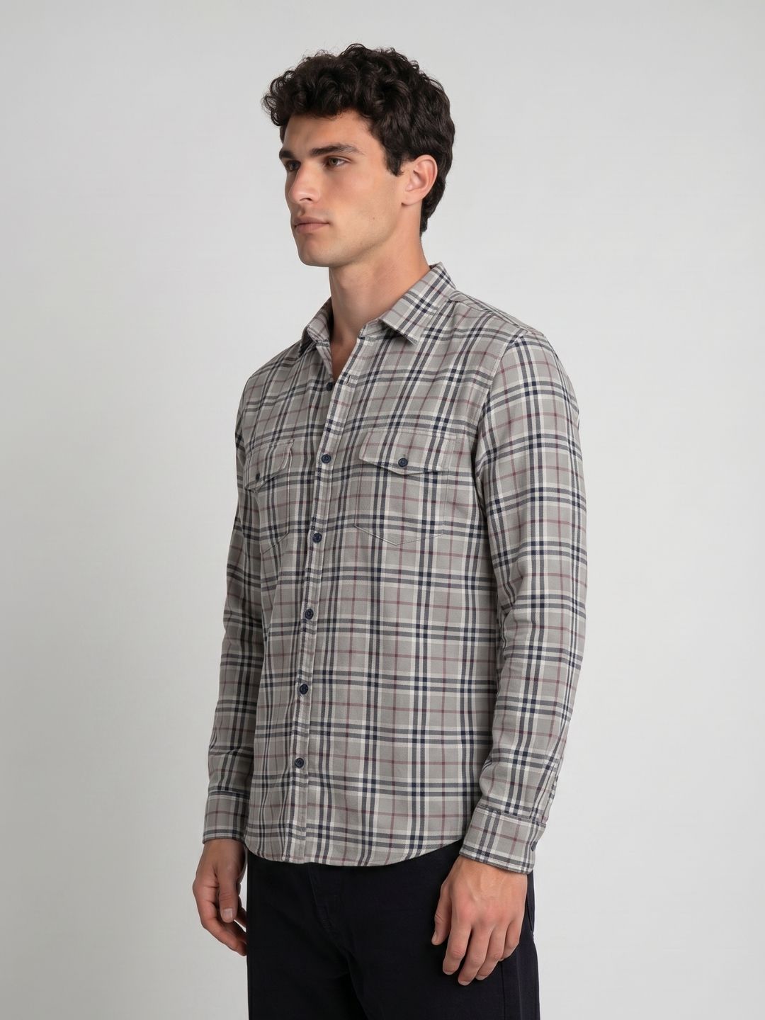 Mokajodi Men's Slim Fit Checks Regular Shirt