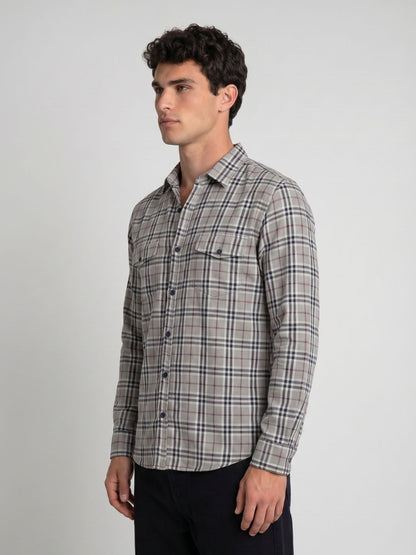 Mokajodi Men's Slim Fit Checks Regular Shirt