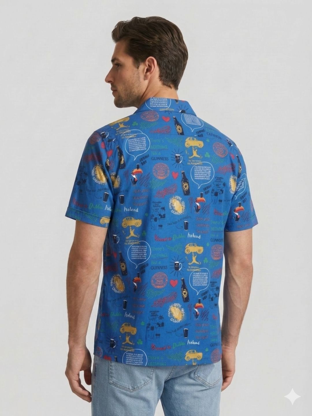 Mokajodi Men's Relaxed Printed Cuban Collar Shirt