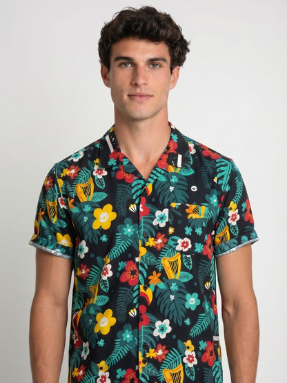 Mokajodi Men's Relaxed Printed Cuban Collar Shirt