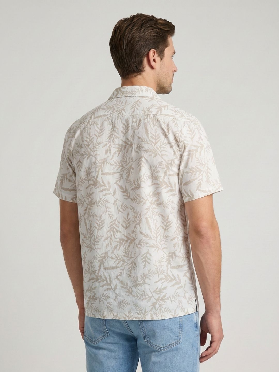Mokajodi Men's Relaxed Printed Cuban Collar Shirt