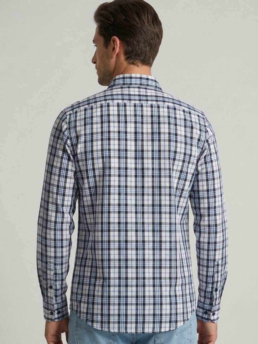 Mokajodi Men's Slim Fit Checks Regular Shirt