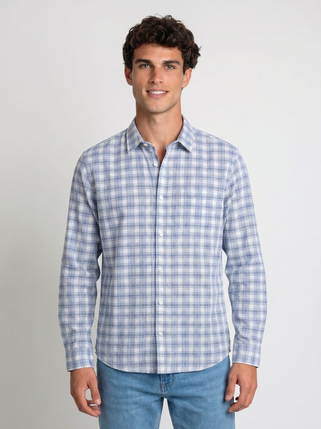 Mokajodi Men's Slim Fit Checks Regular Shirt