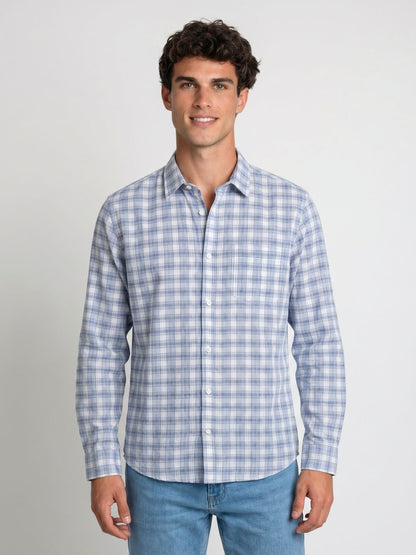 Mokajodi Men's Slim Fit Checks Regular Shirt