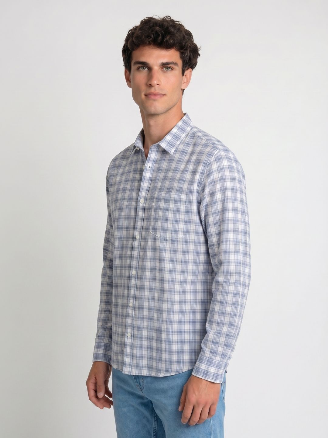 Mokajodi Men's Slim Fit Checks Regular Shirt
