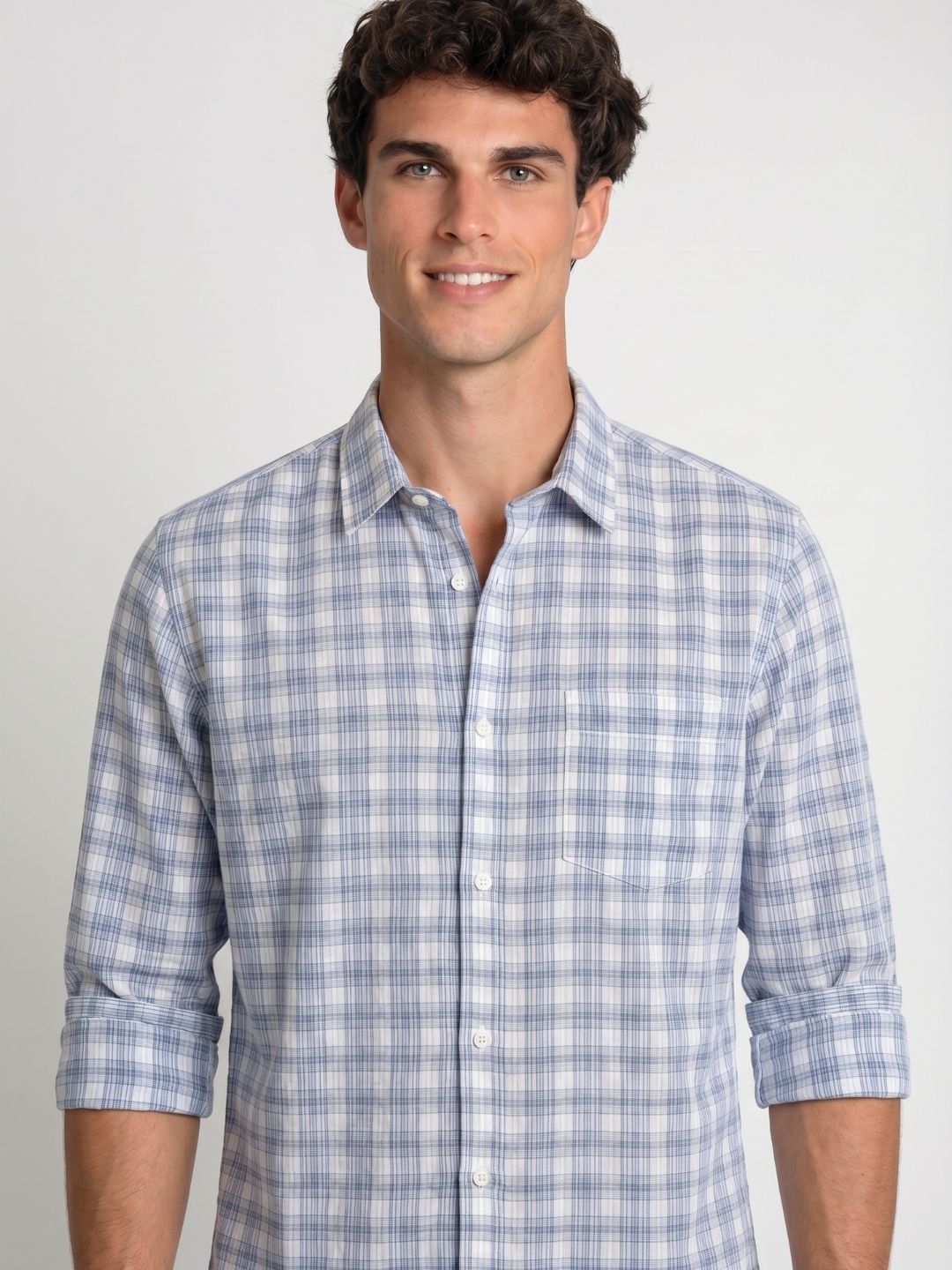 Mokajodi Men's Slim Fit Checks Regular Shirt