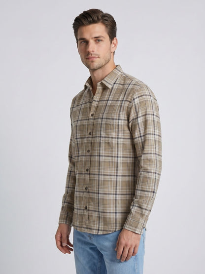 Mokajodi Men's Slim Fit Checks Regular Shirt