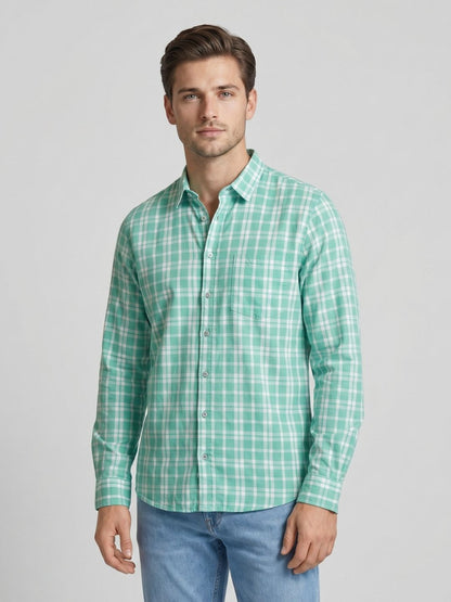Mokajodi Men's Slim Fit Checks Regular Shirt