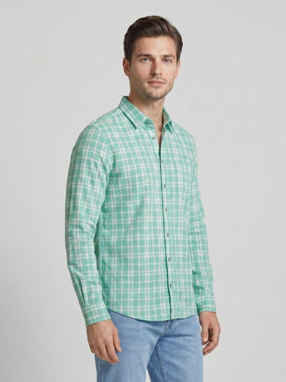 Mokajodi Men's Slim Fit Checks Regular Shirt