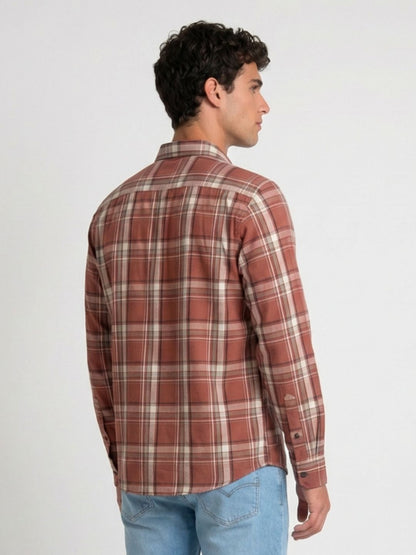 Mokajodi Men's Slim Fit Checks Regular Shirt