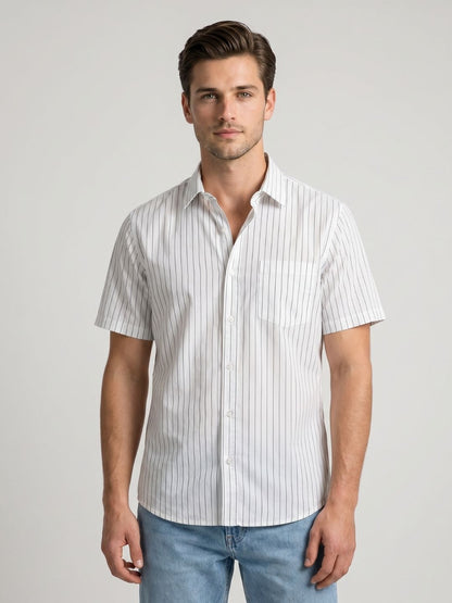 Mokajodi Men's Slim Fit Striped Regular Shirt