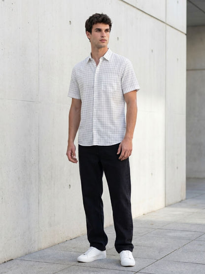 Mokajodi Men's Slim Fit Linen Regular Shirt