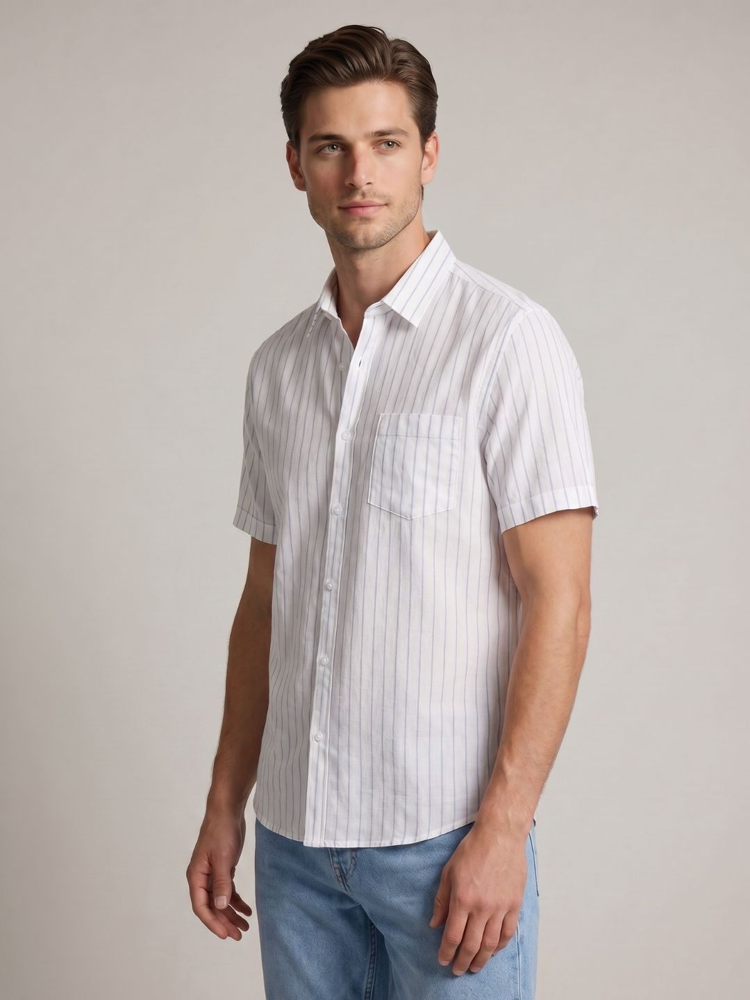 Mokajodi Men's Slim Fit Linen Regular Shirt