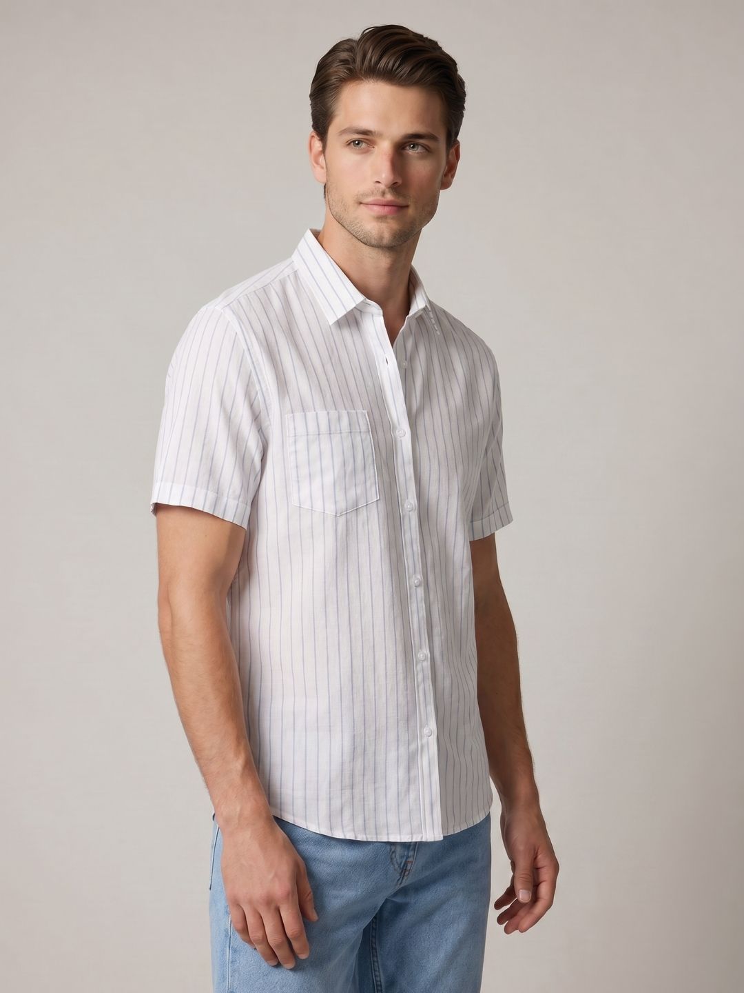 Mokajodi Men's Slim Fit Linen Regular Shirt