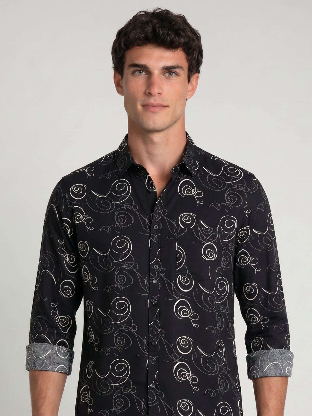 Mokajodi Men's Slim Fit Printed Regular Shirt