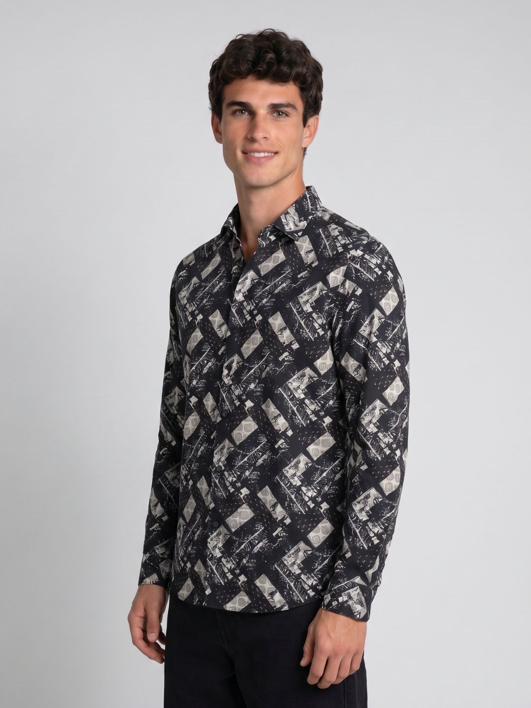 Mokajodi Men's Slim Fit Printed Regular Shirt