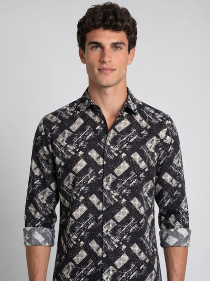 Mokajodi Men's Slim Fit Printed Regular Shirt