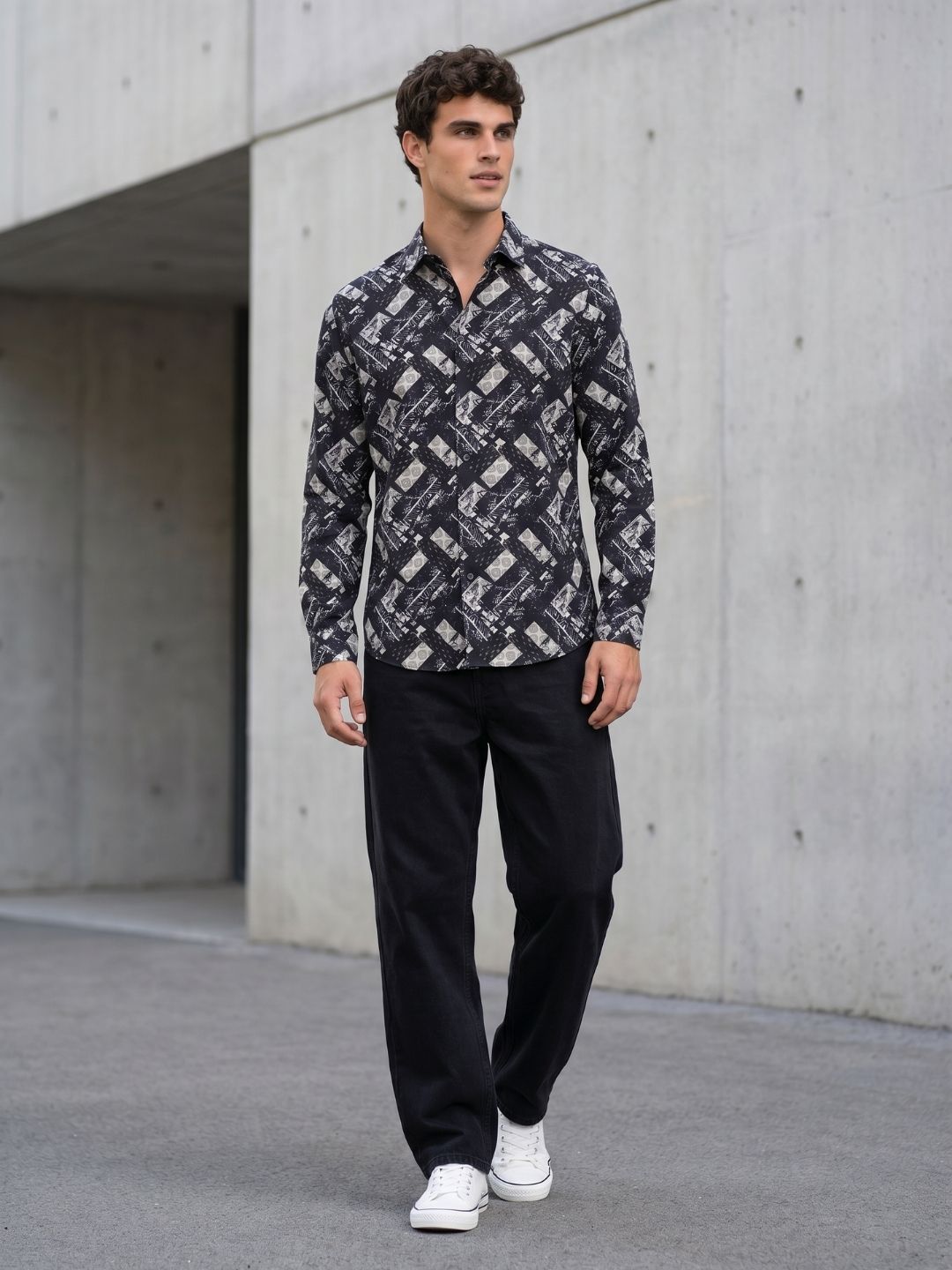Mokajodi Men's Slim Fit Printed Regular Shirt