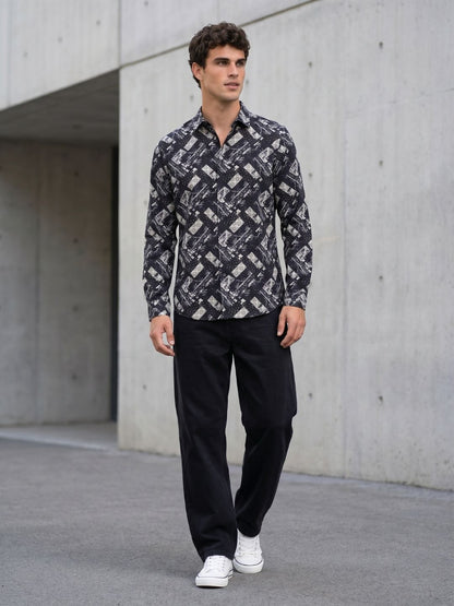 Mokajodi Men's Slim Fit Printed Regular Shirt