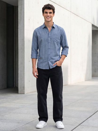 Mokajodi Men's Slim Fit Linen Regular Shirt