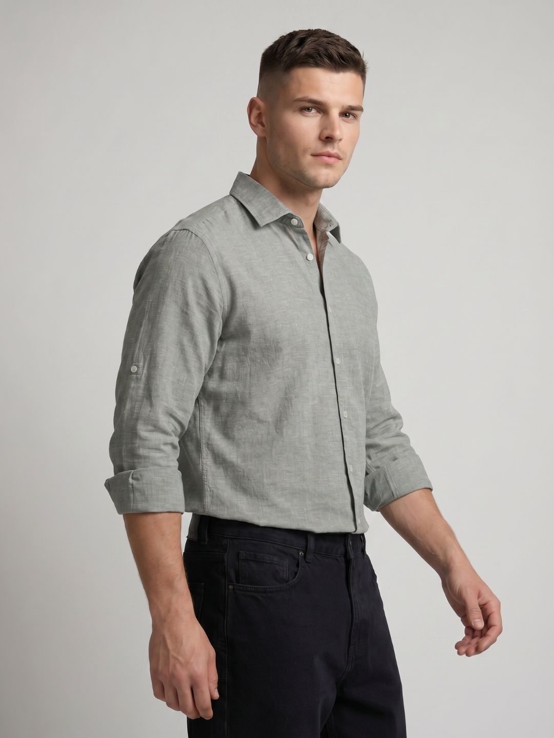 Mokajodi Men's Slim Fit Linen Regular Shirt