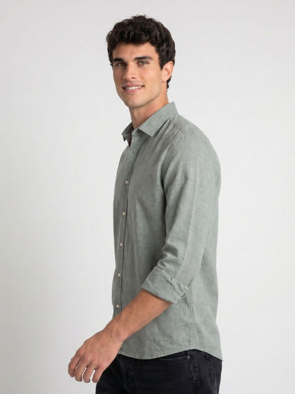 Mokajodi Men's Slim Fit Linen Regular Shirt